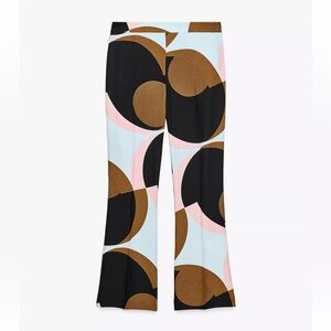 Zara GEOMETRIC PRINT MINI FLARE PANTS